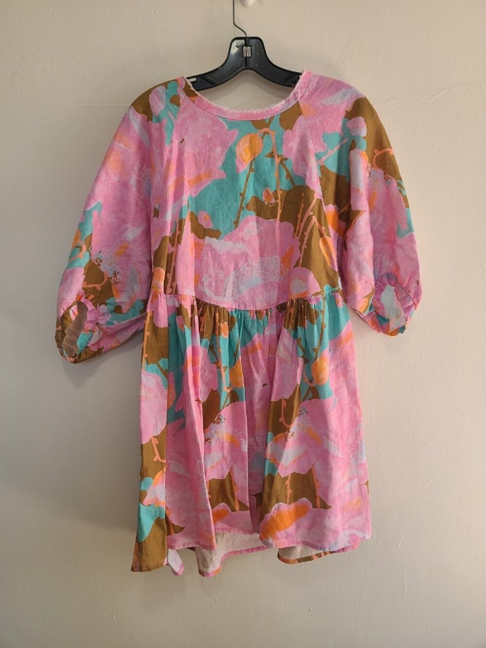 NWOT Lanthropy Alcala Linen Dress Pink One Size